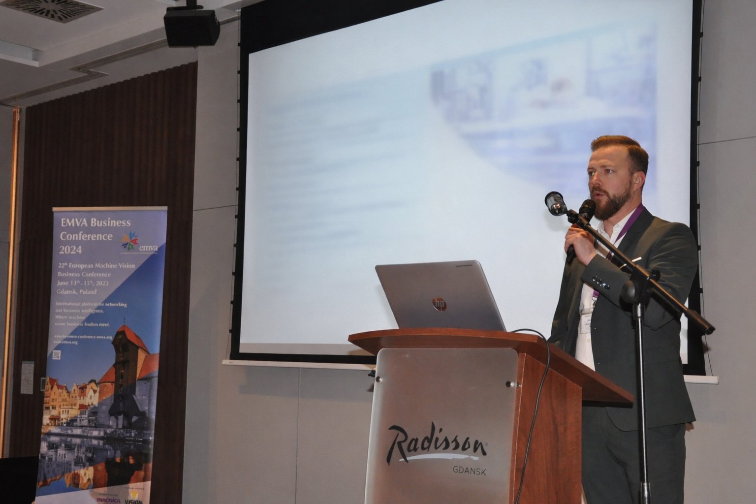 Marco Pigozzi speaking at EMVA Business Conference 2024